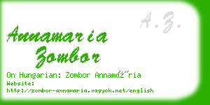 annamaria zombor business card